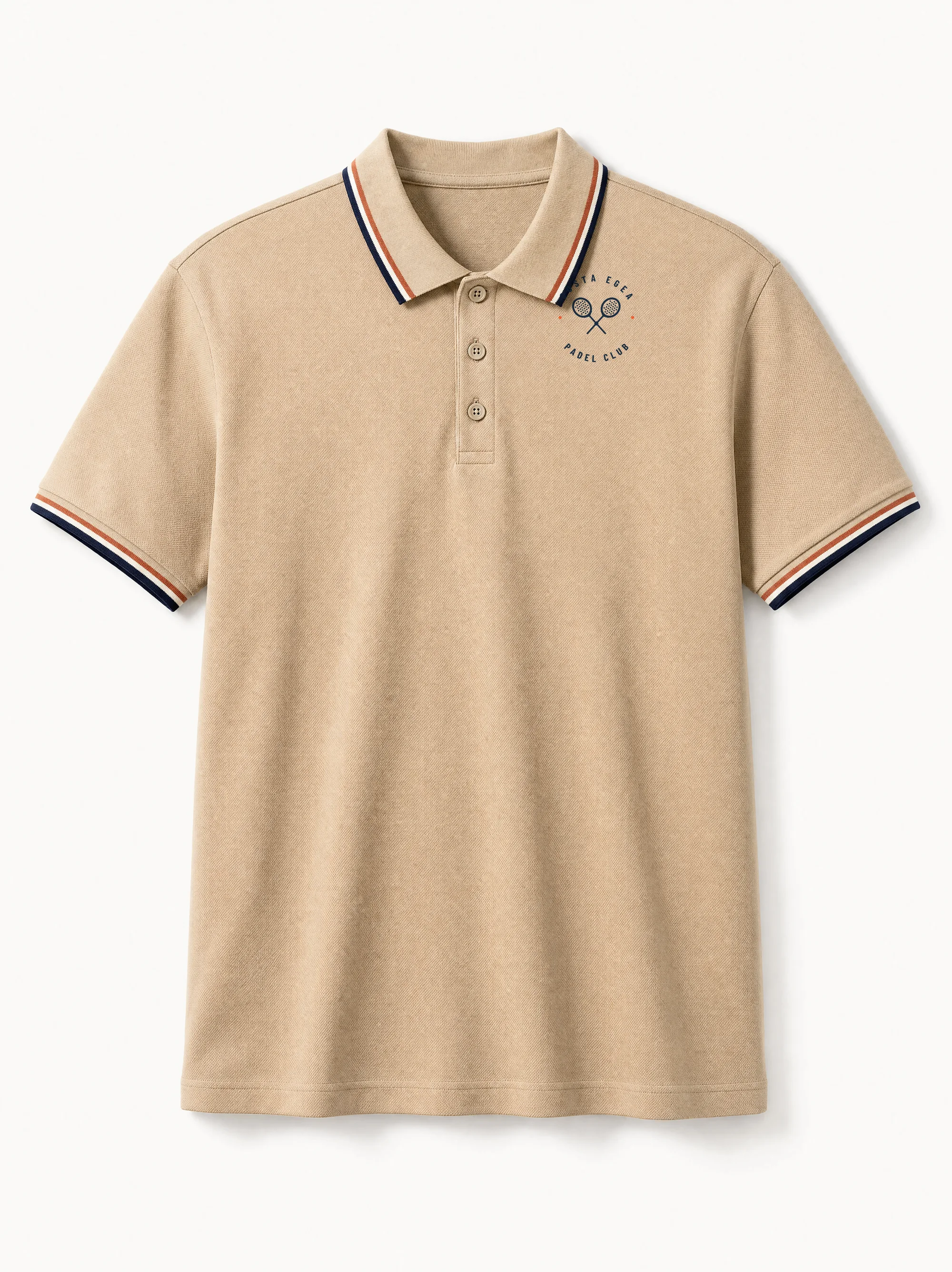 Game Point Polo in sand, front with the Costa Egea crest